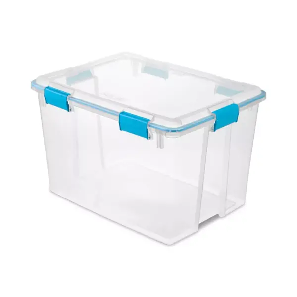 Sterilite 80 Quart Plastic Home Storage Gasket Box Container, Clear (8 Pack)