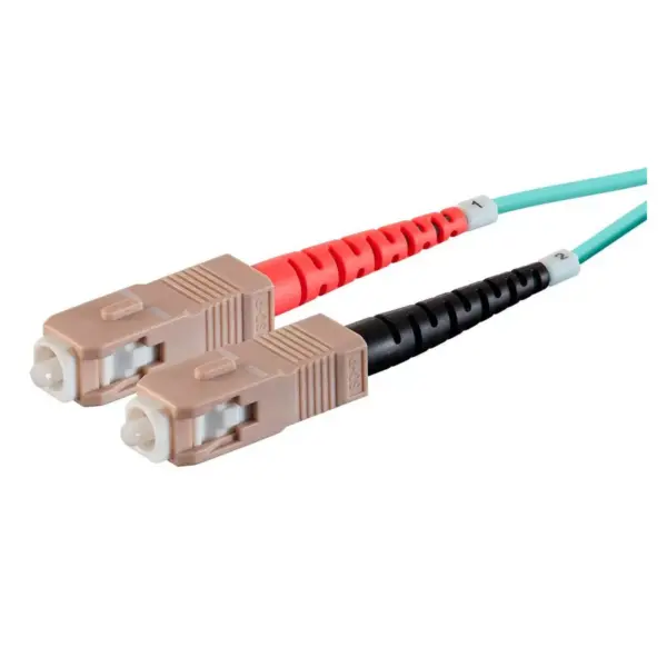 Monoprice OM4 Fiber Optic Cable - 1m (Meter) - SC/UPC-SC/UPC, Multi Mode, Duplex, 50/125 Type, 2.0mm, PVC