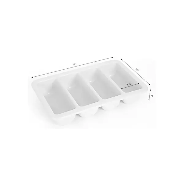 Basicwise 4-Compartment Commercial Cutlery Holder