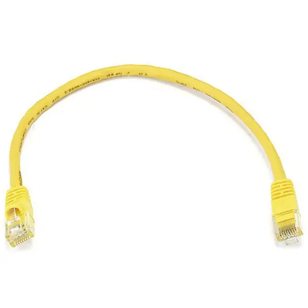 Monoprice Cat6 Ethernet Patch Cable - 1 Feet - Yellow | Network Internet Cord - RJ45, Stranded, 550Mhz, UTP, Pure Bare Copper Wire, 24AWG