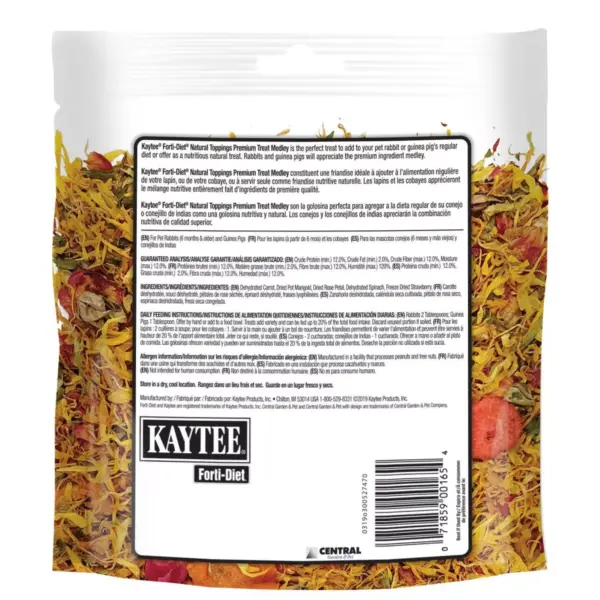 Kaytee Natural Toppings Rabbit Guinea Pig Treats - 1oz