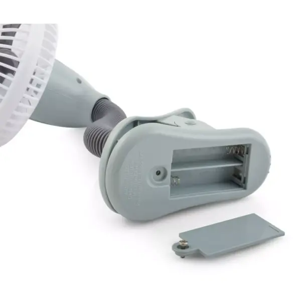 O2COOL 4" Battery Powered Portable Clip Fan Gray