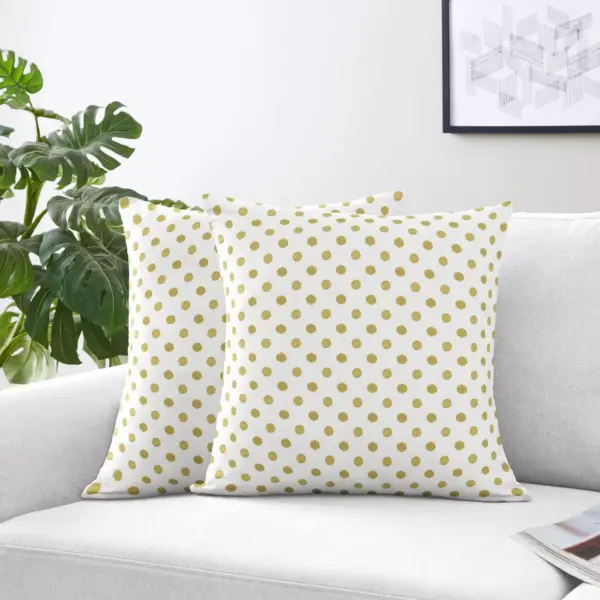 White & Gold Polka Amelia Throw Pillow - Sweet Jojo Designs