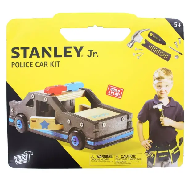 Red Tool Box Stanley Jr. Police Car Large DIY Wood Building Kit