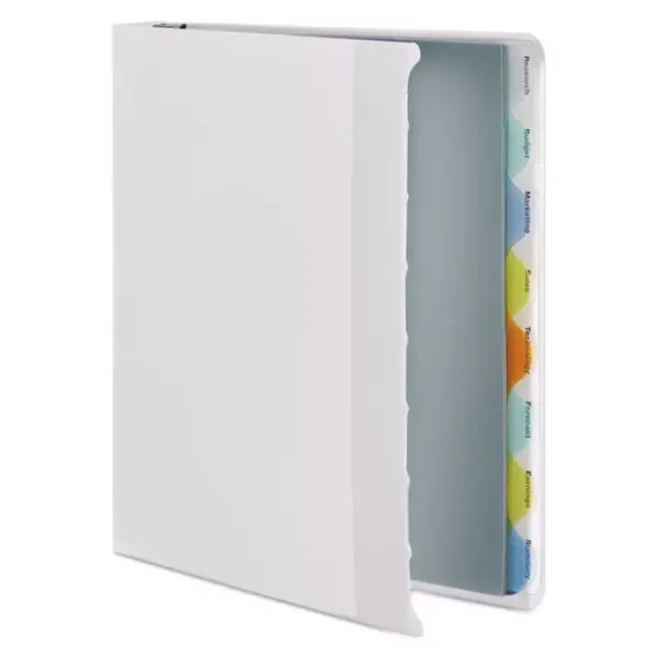 Wilson Jones View-Tab Presentation Round Ring View Binder w/Tabs 1" Cap White 55094