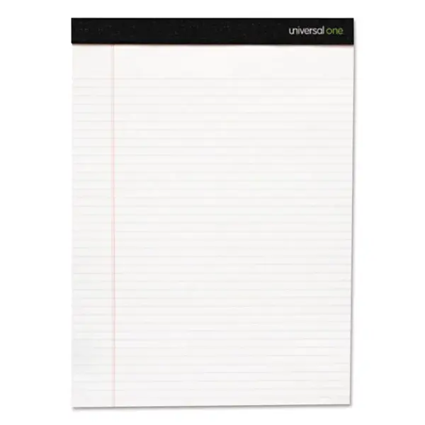 Universal Fashion Writing Pad Wide 8 1/2" X 11" White 50 Sheets/Pad 6 Pads/Pack 35897