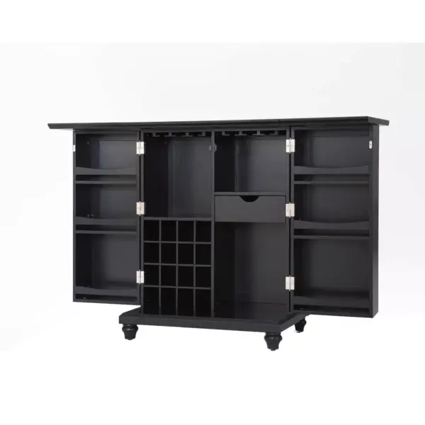 Cambridge Expandable Bar Cabinet Black - Crosley