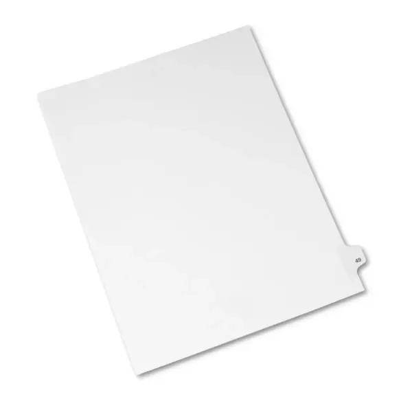 Avery-Style Legal Exhibit Side Tab Divider Title: 49 Letter White 25/Pack 01049