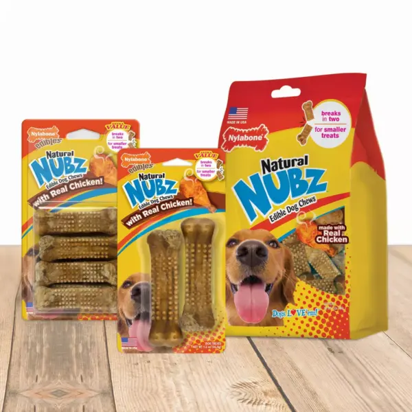 Nylabone Natural Medium Chicken Nubz Chewy Dog Treats - 4ct