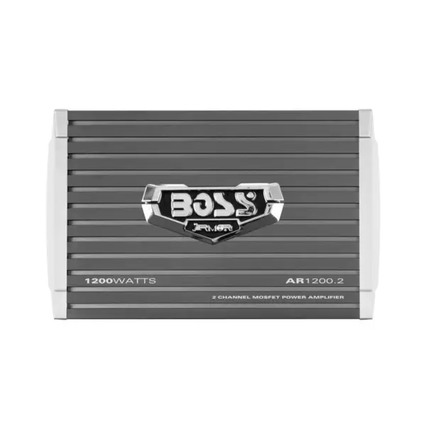 Boss Audio Systems AR1200.2 1200 Watt 2-Channel Full Range Class A/B 2-4 Ohm Car Audio Amplifier Amp Mosfet Power Supply and Level Remote Control