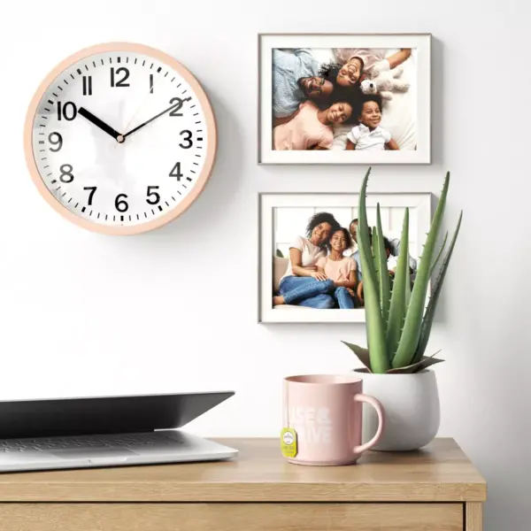 9" Round Wall Clock Blush - Room Essentials™