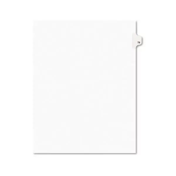 Avery-Style Legal Exhibit Side Tab Divider Title: 78 Letter White 25/Pack 01078