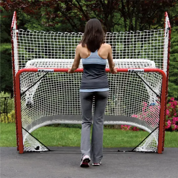 EZ Goal Portable Folding Regulation Size Hockey Training Goal Net with Backstop