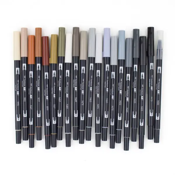 Tombow 20ct Dual Brush Pen Art Markers - Neutral Palette