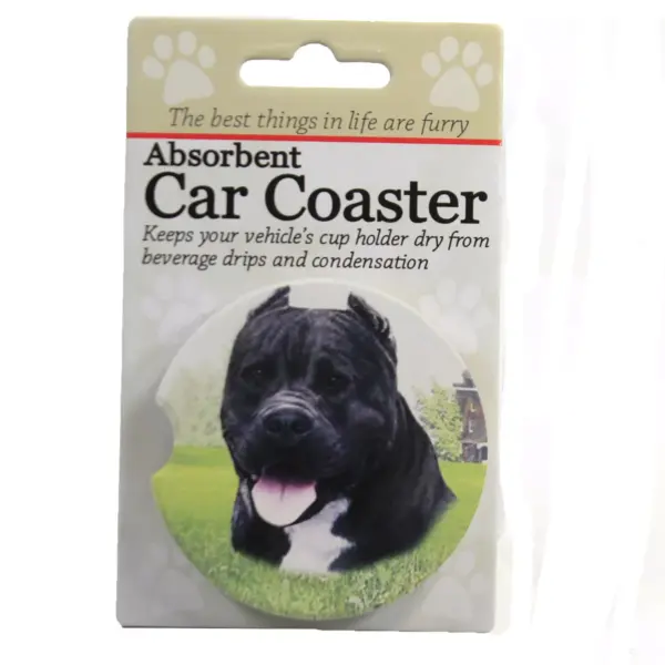 Car Coaster 2.5" American Pit Bull Absorbant Dog Pet E & S Pet  -  Coasters