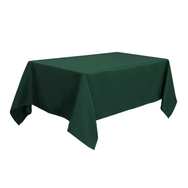 60"x104" Rectangle Polyester Stain Resistant Solid Tablecloths Green - PiccoCasa