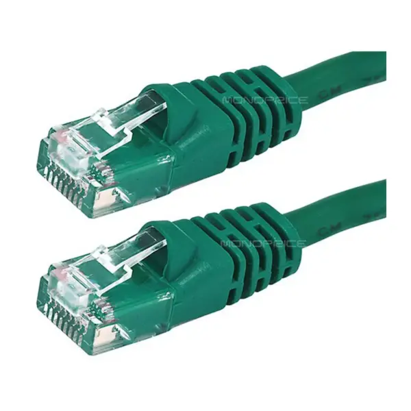 Monoprice Cat6 Ethernet Patch Cable - 25 Feet - Green | Network Internet Cord - RJ45, Stranded, 550Mhz, UTP, Pure Bare Copper Wire, 24AWG