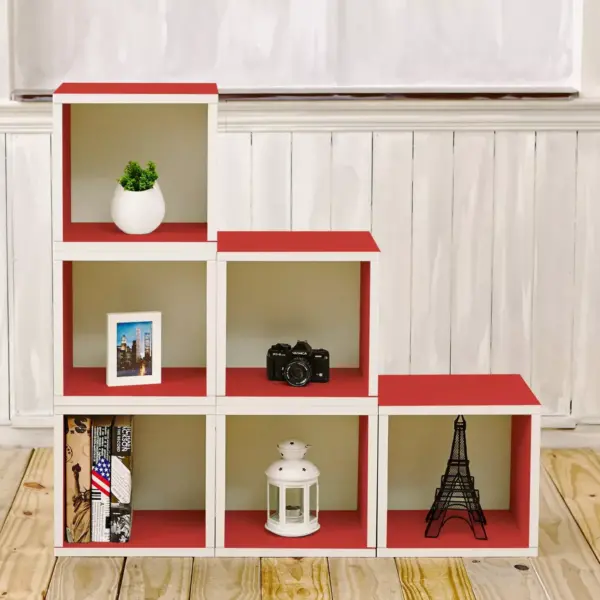 Way Basics Stackable Eco Cube Storage Cubby Organizer Red