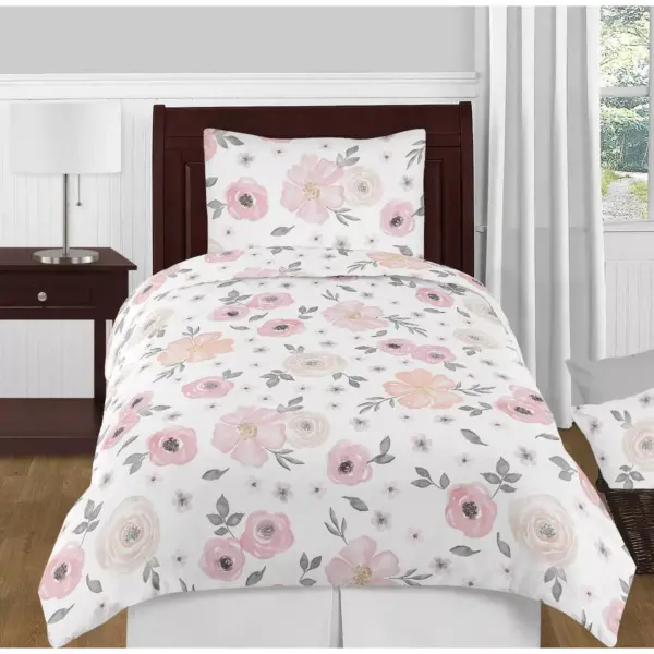 Twin Watercolor Floral Sheet Set - Sweet Jojo Designs