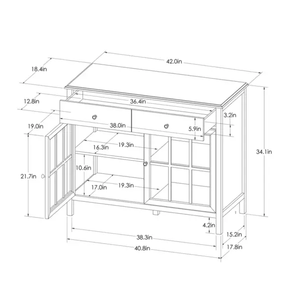 Windham 2 Door Accent Buffet, Cabinet with Shelves - Teal - Threshold™