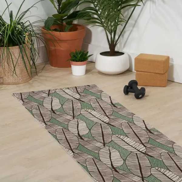 Alisa Galitsyna Tropical Banana Leaves Pattern (6mm) 24" x 70" Yoga Mat - Society6