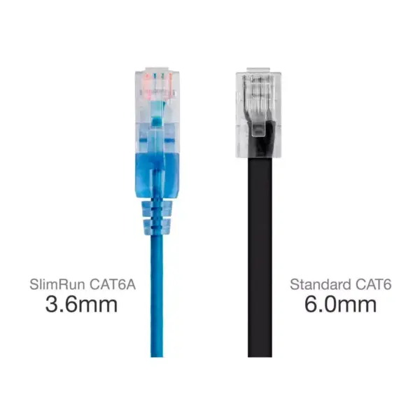 Monoprice Cat6A Ethernet Network Patch Cable - 20 Feet - Multi Color | 10 Pack, 10G - SlimRun Series