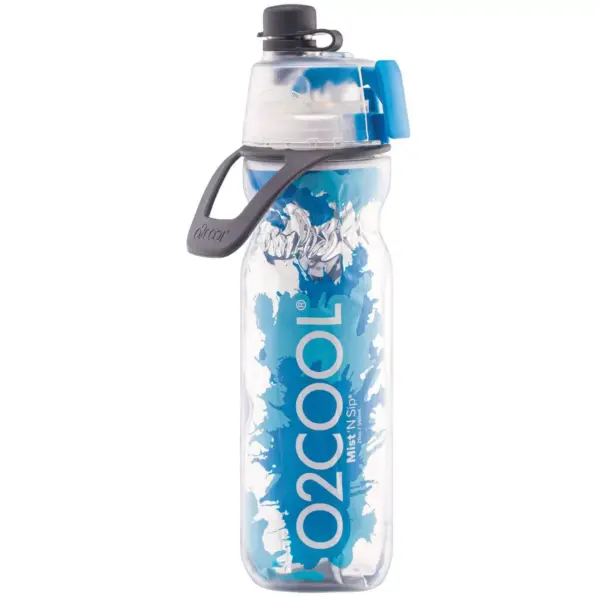 O2Cool Mist 'N Sip 20oz Locking Lid Water Bottle - Blue Splash