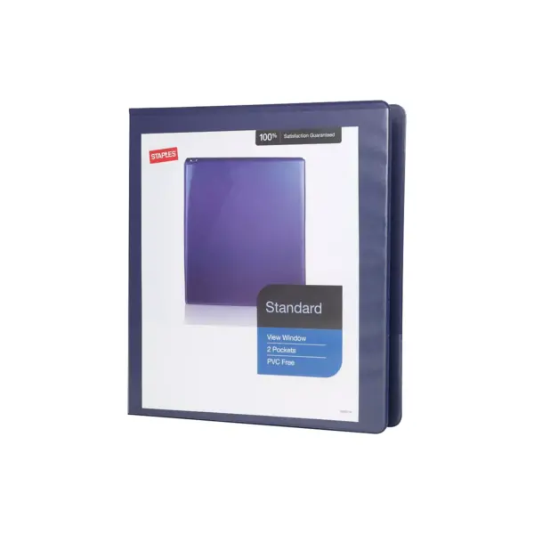 Staples Standard 1" 3-Ring View Binder Blue (26433-CC) 82638