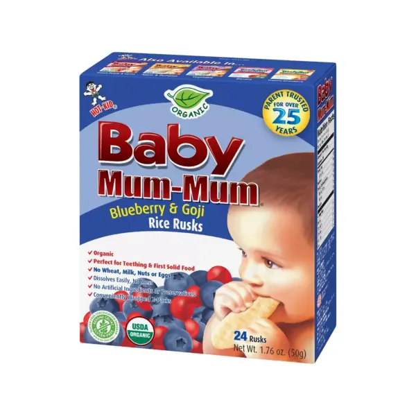 Baby Mum Mum Rice Rusks Blueberry & Goji -1.76oz