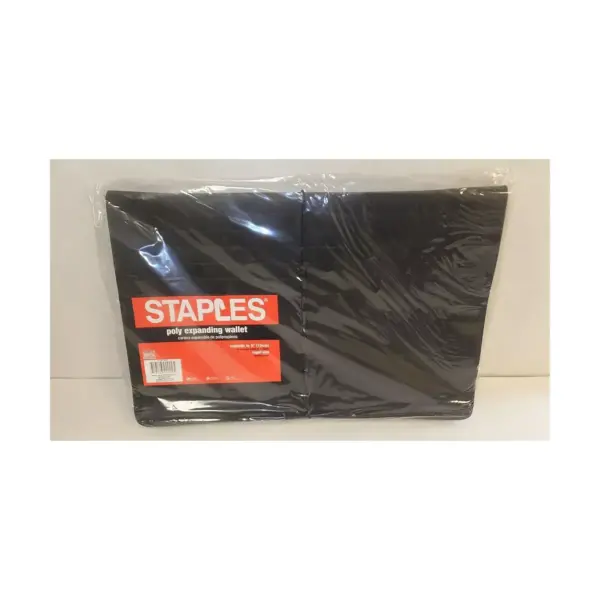 Staples Poly Expanding Wallets Legal 5" Expansion Black (11884)