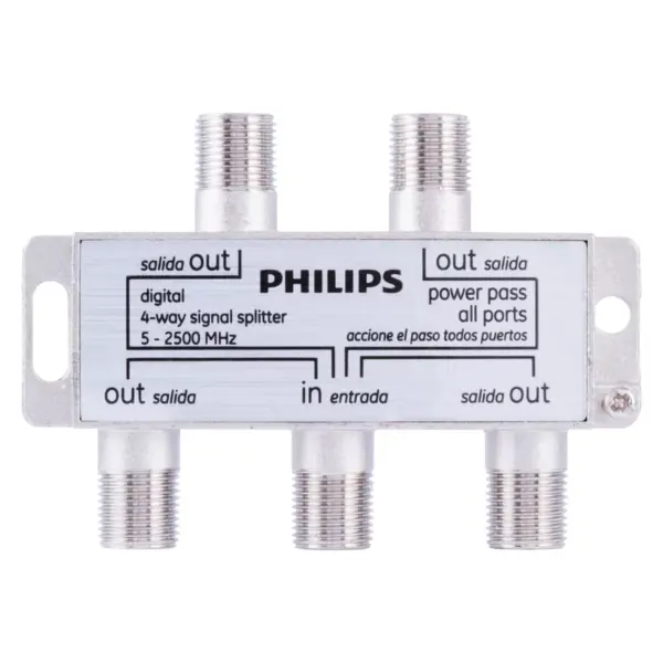 Philips Digital Coax 4-Way Splitter - Gray