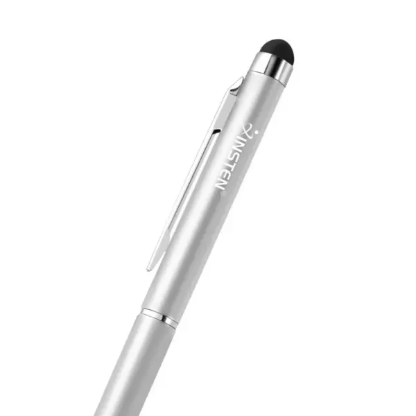 Insten Stylus Pens for Touch Screen Silver 2in1 Capacitive with Ball Point Pen For iPhone 11 Pro Max XS X 7 8 6s 6 Plus iPad Air Pro Mini