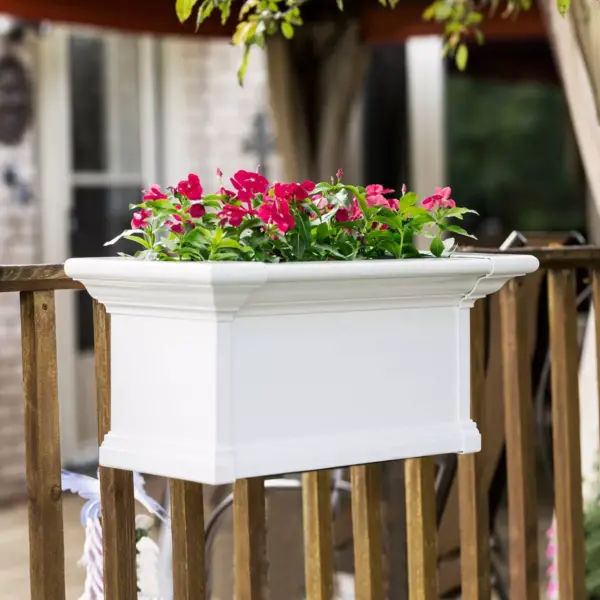 2' Yorkshire Rectangular Window Box White - Mayne