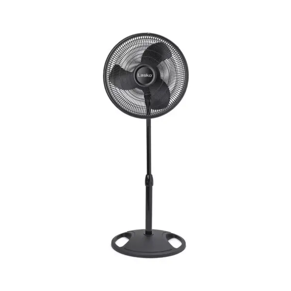 Lasko 2520 16 Inch 3-Speed Quiet Adjustable Tilting Wide-Area Oscillating Standing Pedestal Fan for Bedroom, Kitchen, Home, and Office, Black