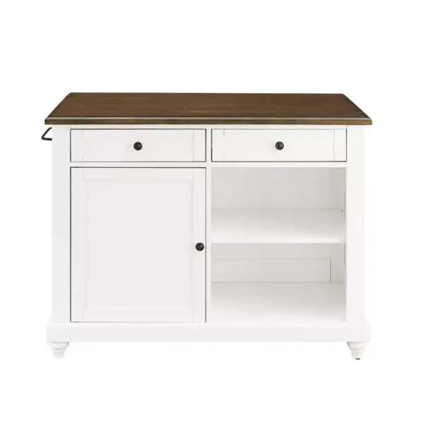 Mona Kitchen Island with 2 Stools White - Dorel Living