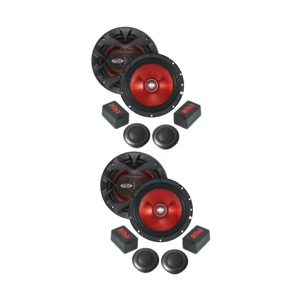 2) BOSS CH6CK 6.5" 700W Car 2 Way Component Car Audio Speakers System Red Stereo