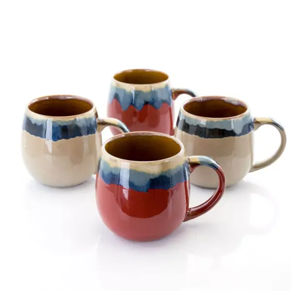 Gibson Home 26oz 4pk Stoneware Modern Drip Mugs