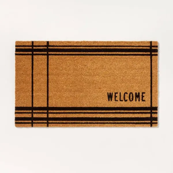 Outdoor Cross Stripes Welcome Coir Doormat - Hearth & Hand™ with Magnolia