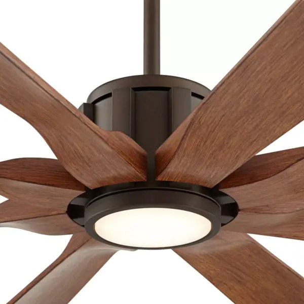 70" Possini Euro Design Modern Outdoor Ceiling Fan with Light LED Dimmable Remote Oil Rubbed Bronze Koa Damp Rated for Patio Porch