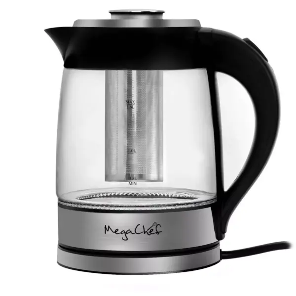 MegaChef 1.8L Electric Cordless Tea Kettle with Tea Infuser