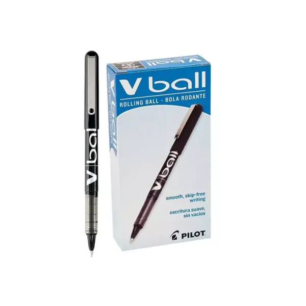 Pilot VBall Rollerball Pens Extra Fine Point Black Ink Dozen (35200) 379474