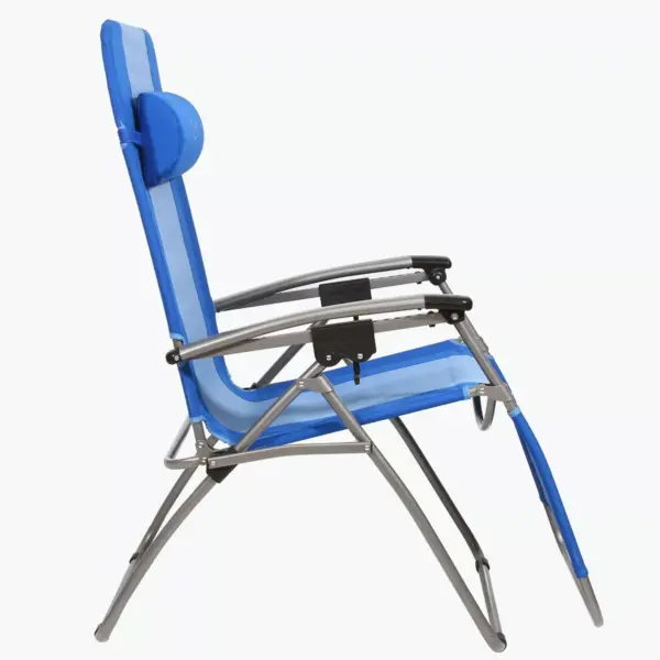 Kamp-Rite KAMPAC076 Outdoor Furniture Camping Beach Patio Sports Anti Gravity Folding Reclining Chair, Blue