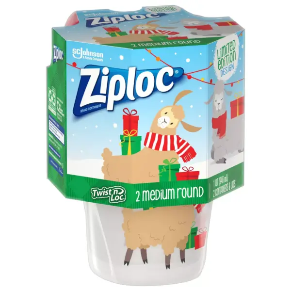 Ziploc Holiday Twist 'N Loc Storage Containers - Clear - 32oz/2ct