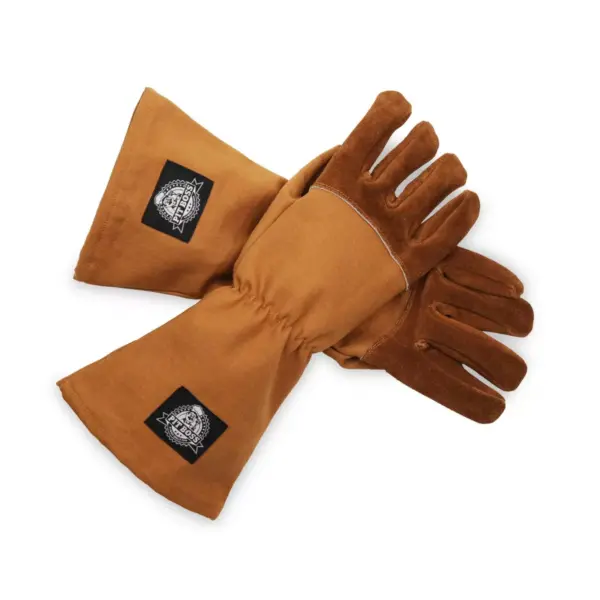 Pit Boss Canvas and Leather Gloves Brown