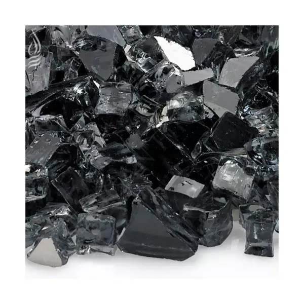 American Fireglass 10 LB Bag 1/2 Inch Reflective Fireplace & Pit Glass, Gray