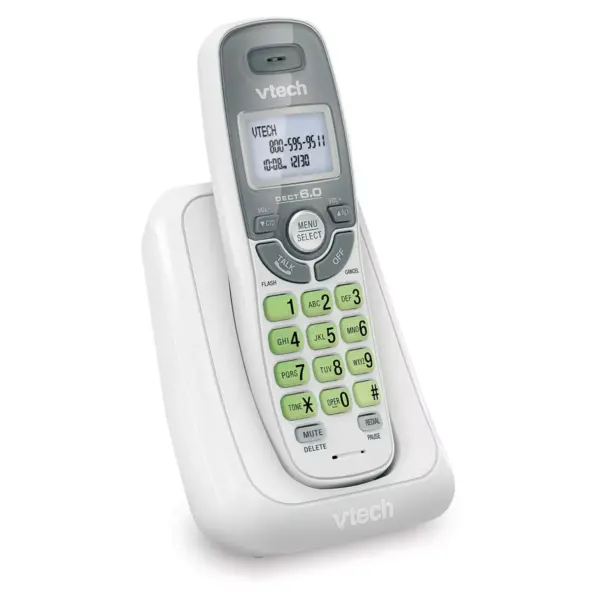 VTech CS6114 DECT 6.0 Cordless Phone with Caller ID/Call Waiting, 1 Handset - White