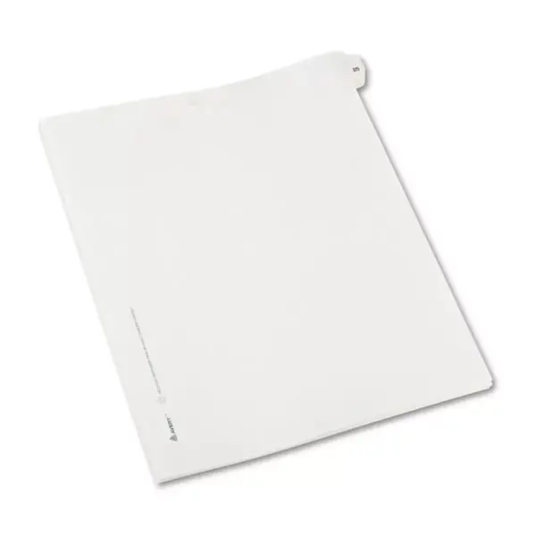 Avery Allstate-Style Legal Exhibit Side Tab Divider Title: 25 Letter White 25/Pack 82223