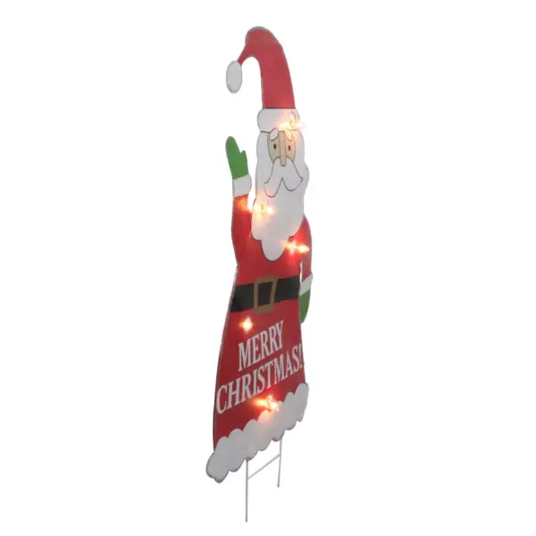 Roman 3' Red and White Lighted Santa Claus Merry Christmas Outdoor Decoration