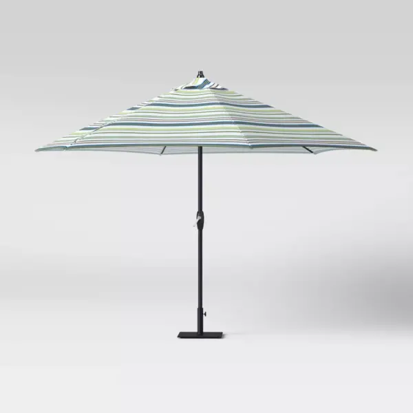 9' Patio Umbrella DuraSeason Fabric™ Green Stripe - Threshold™