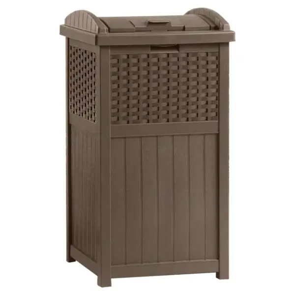 Suncast Trash Hideaway Outdoor Garbage & Outdoor Patio Storage Deck Box